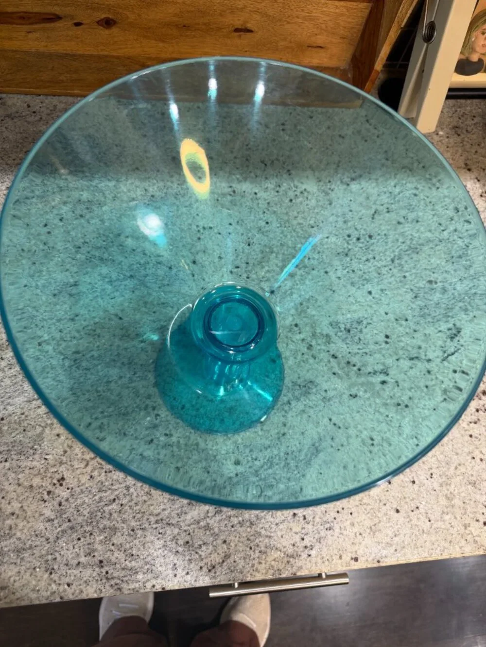 GIANT Turquoise Clear Plastic Martini Glass